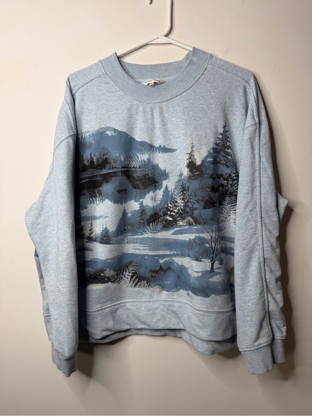 Northern Reflections Winter Landscape Scenic Sweatshirt Blue Women’s XXL - Picture 2 of 9